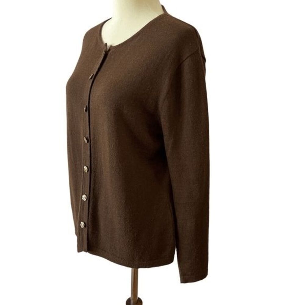 Beyond Threads Brown Alpaca Wool Button-Up Women'… - image 2